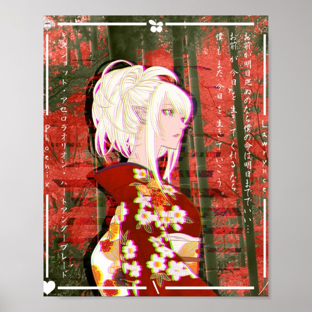 Poster Kiss Shot Yukata Glitch  (Frente)