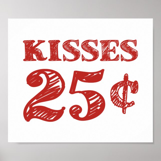 Poster Kisses de dia de os namorados 25 Centavos (Frente)