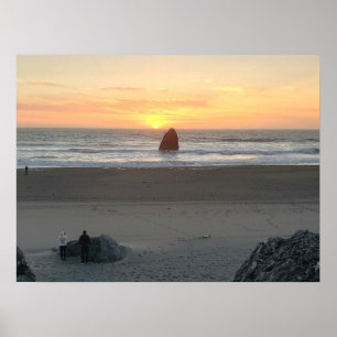 Poster Kissing Rock in Dourada Beach Oregon Sunset