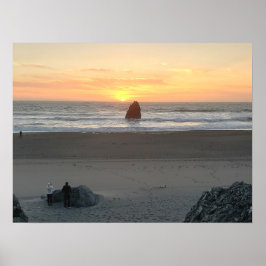 Poster Kissing Rock in Dourada Beach Oregon Sunset