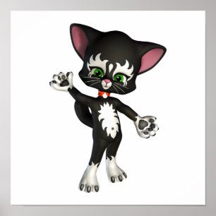 Pôster Kit E. Gato, o Gatinho de Cartoon Bonito