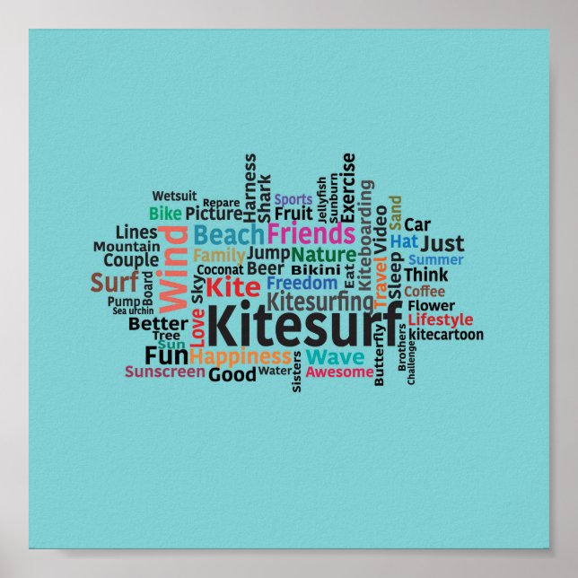 Poster Kiteboard/kitesurfing- Kitesurf design (Frente)