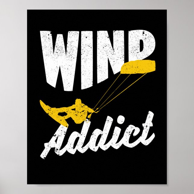 Poster Kitesurfing Kite Windsurfing Kiteboard Esporte (Frente)