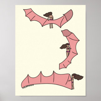 Poster Kitesurfing/Kiteboard - Menina pipa com Pos de pip