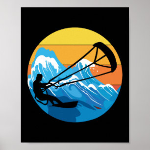Poster Kitesurfing Kitesurf Kiteboard Retro Vintage