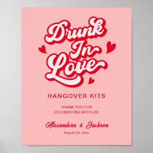 Poster Kits de Ressaca de Amor Embriagado Casamento Rosa 