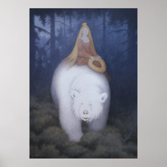 Poster Kittelsen King Valemon O urso branco CC0818 XL (Frente)