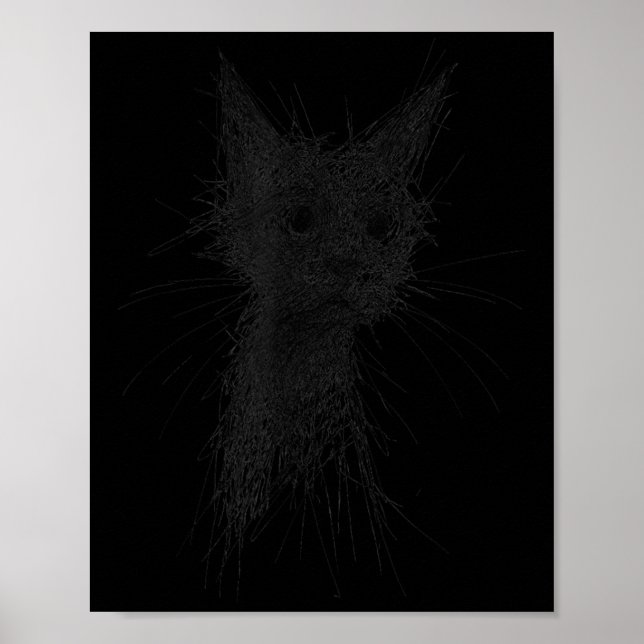 Poster Kitten Lover Abstract Scribble Art Cute Cat Cat  (Frente)