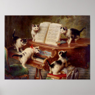 Poster Kittens e Piano