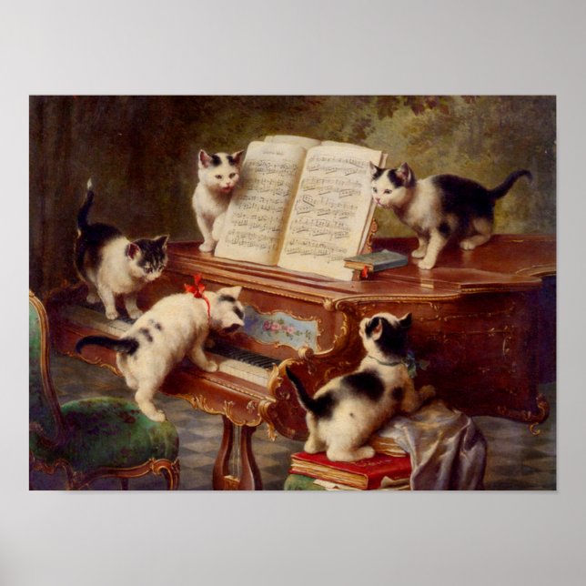 Poster Kittens e Piano (Frente)