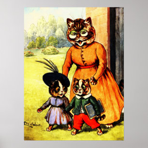 Poster Kittens para a escola por Louis Wain