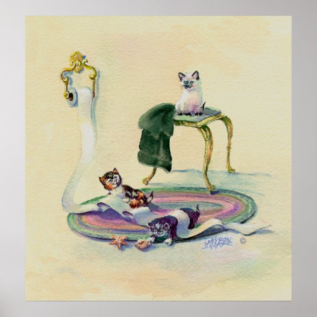Pôster KITTENS & TOILET PAPER de SHARON SHARPE (Frente)