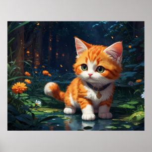 Poster *~* Kitty Cat 5:4 Feline Kitten Orange Tabby