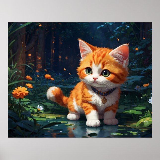 Poster *~* Kitty Cat 5:4 Feline Kitten Orange Tabby (Frente)