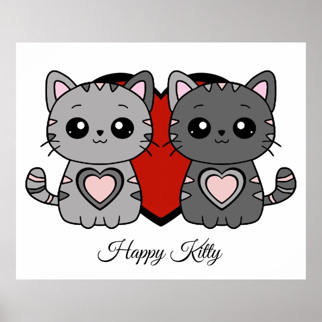 Poster Kitty Feliz 1 (Frente)