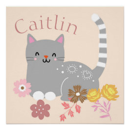 Pôster Kitty Flowers