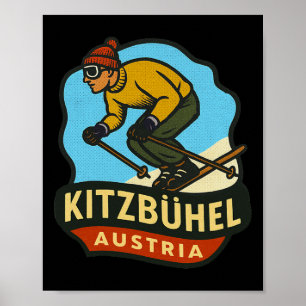Poster Kitzbühel Áustria Esqui 