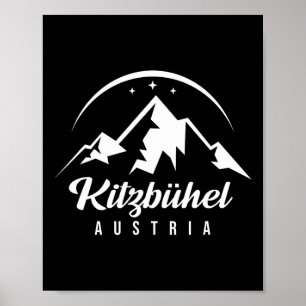 Poster Kitzbühel Áustria Ski Resort Ski Snowboard S
