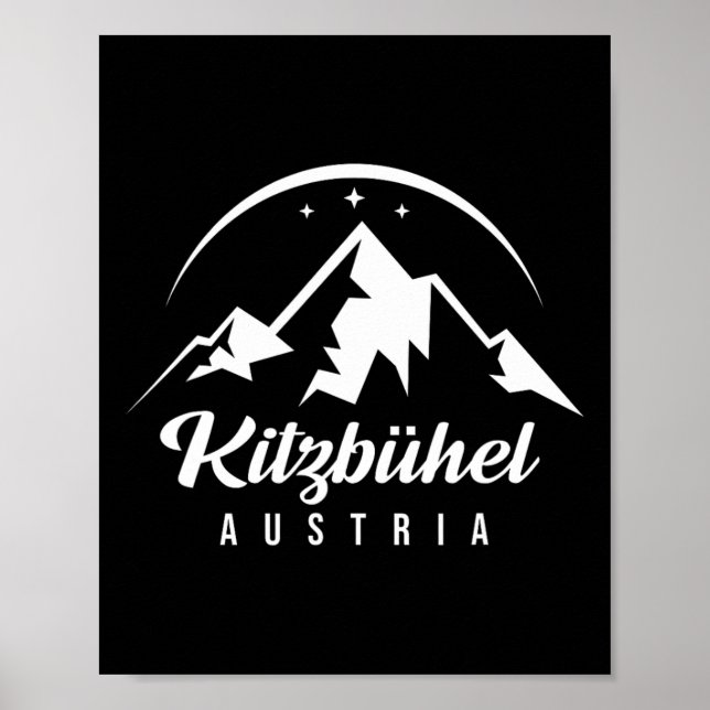 Poster Kitzbühel Áustria Ski Resort Ski Snowboard S (Frente)