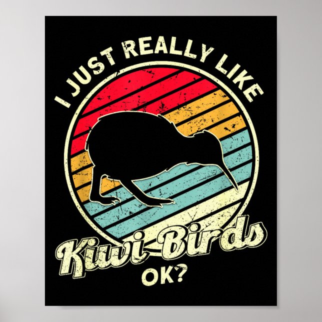 Poster Kiwi &amp; New Zealand Uni-adults Black Cotton, Ly (Frente)