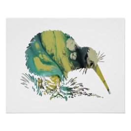 Pôster Kiwi Bird Art