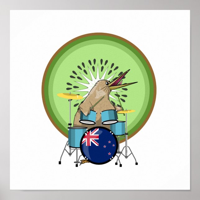 Poster Kiwi Bird Drummer (Frente)