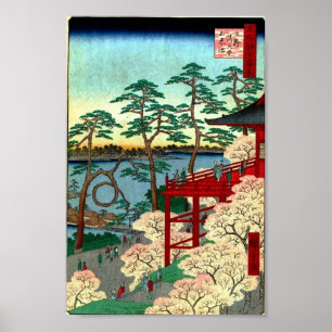 Pôster Kiyomizu Salão e lagoa de Shinobazu em Ueno