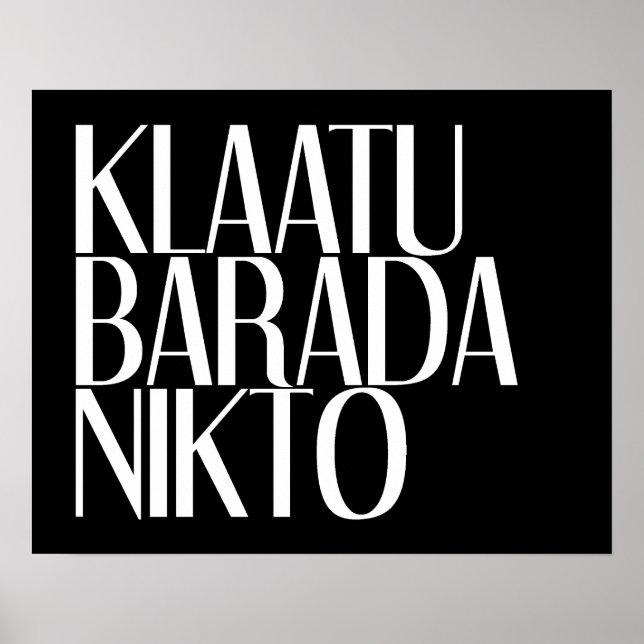 POSTER KLAATU BARADA NIKTO (Frente)