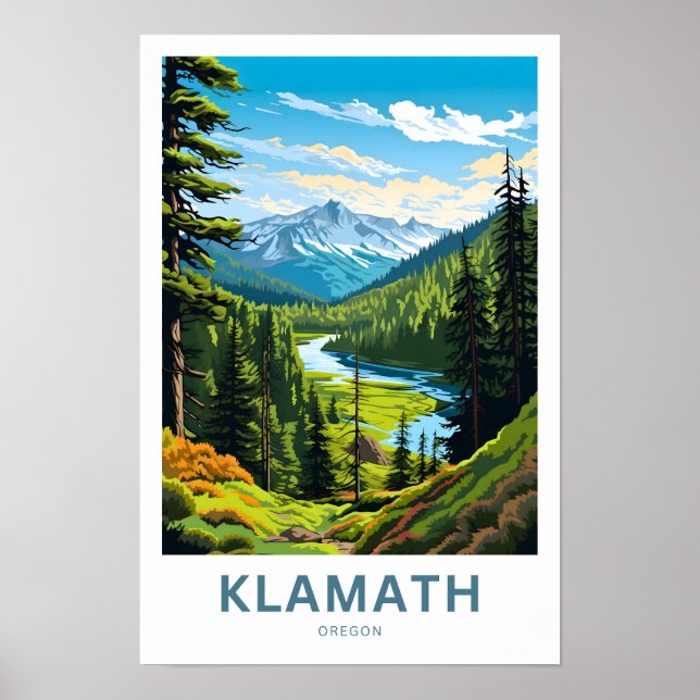 Poster Klamath Oregon Viagem (Frente)