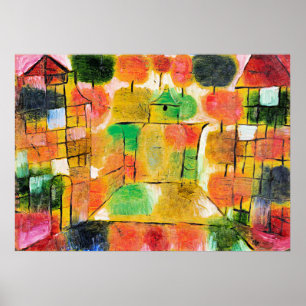 Poster Klee - Árvore e Arquitetura