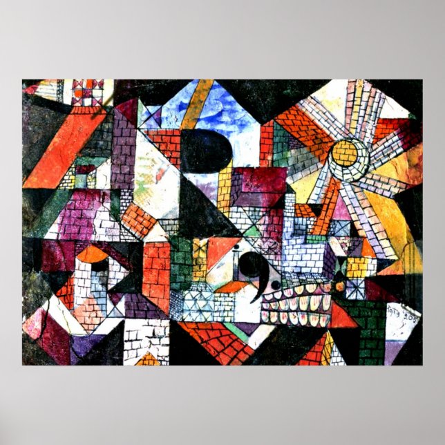 Pôster Klee - Cidade de R; Paul Klee trabalho de arte (Frente)