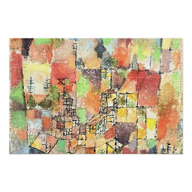 Pôster Klee - Duas Casas de Campo (Frente)