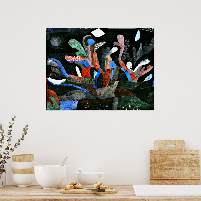 Poster Klee - Imagem de um Jardim em Cores Escuras (Cozinha)