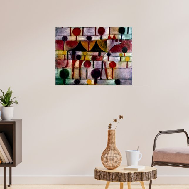 Poster Klee - Kamel em Rhythmischer Baumlandschaft Klein (Sala de Estar 3)