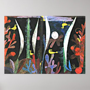 Poster Klee - Paisagem com Aves Amarelas