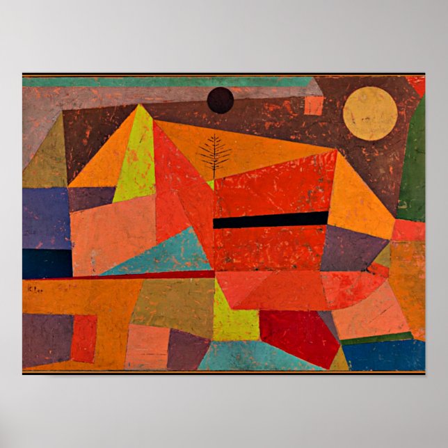 Poster Klee - Paisagem de Montanha Alegre (Frente)