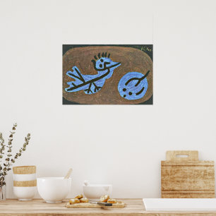 Poster Klee - Pássaro Azul-Abóbora
