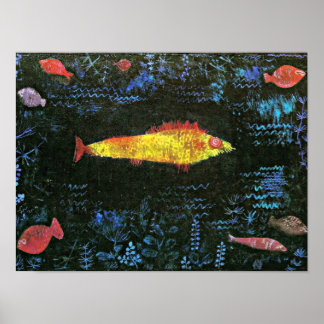 Poster Klee - The Goldfish, trabalho de arte de 1925