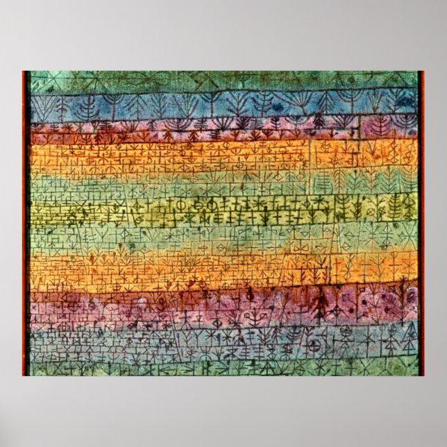 Poster Klee - Tree Nursery, popular abstract artwork (Frente)