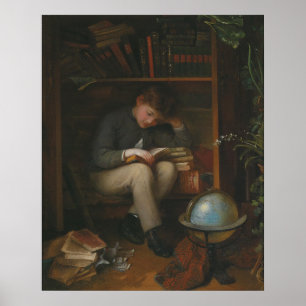 Poster Kleiner Bücherwurm de Ein