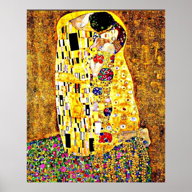 Poster Klimt - A bela arte do Beijo (comprimento do cheio (Frente)