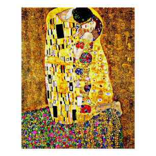 Pôster Klimt - A bela arte do Beijo (comprimento do cheio