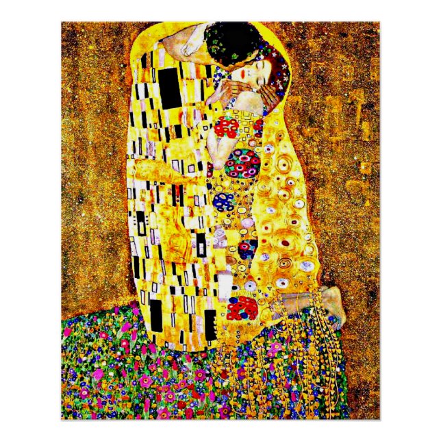 Pôster Klimt - A bela arte do Beijo (comprimento do cheio (Frente)