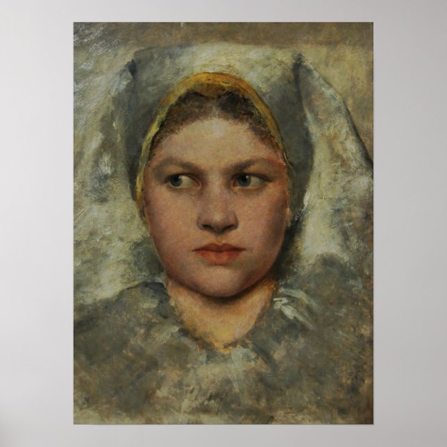Poster Klimt - Cabeça de uma Estudante (Frente)