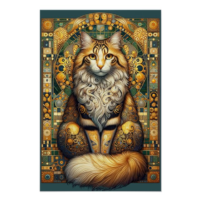 Pôster Klimt Cat1 (Frente)