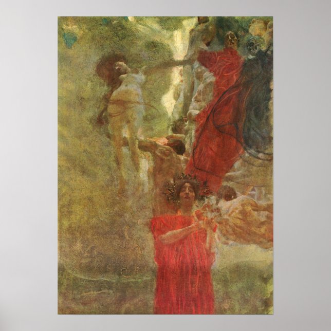 Poster Klimt - Desenho de Composição Pintada para Medicin (Frente)