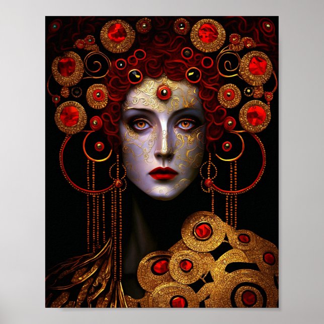 Poster Klimt inspirou a deusa rainha (Frente)