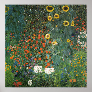 Poster Klimt - Jardim de Fazendas com Sunflower 1907