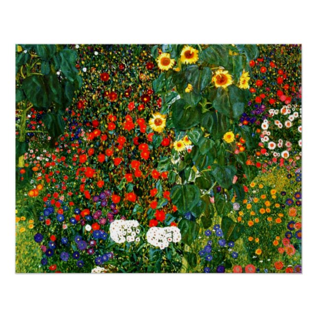 Pôster Klimt: Jardim de Flores Mouse Pad (Frente)