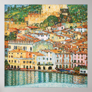 Poster Klimt "Malcesine no Lago de Garda"